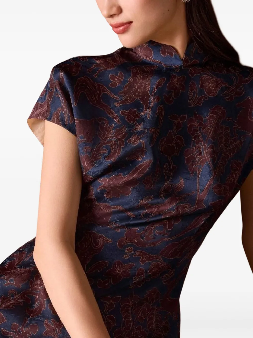 Shanghai Tang Qipao jacquard floral-print dress | Day Dresses | Image 2
