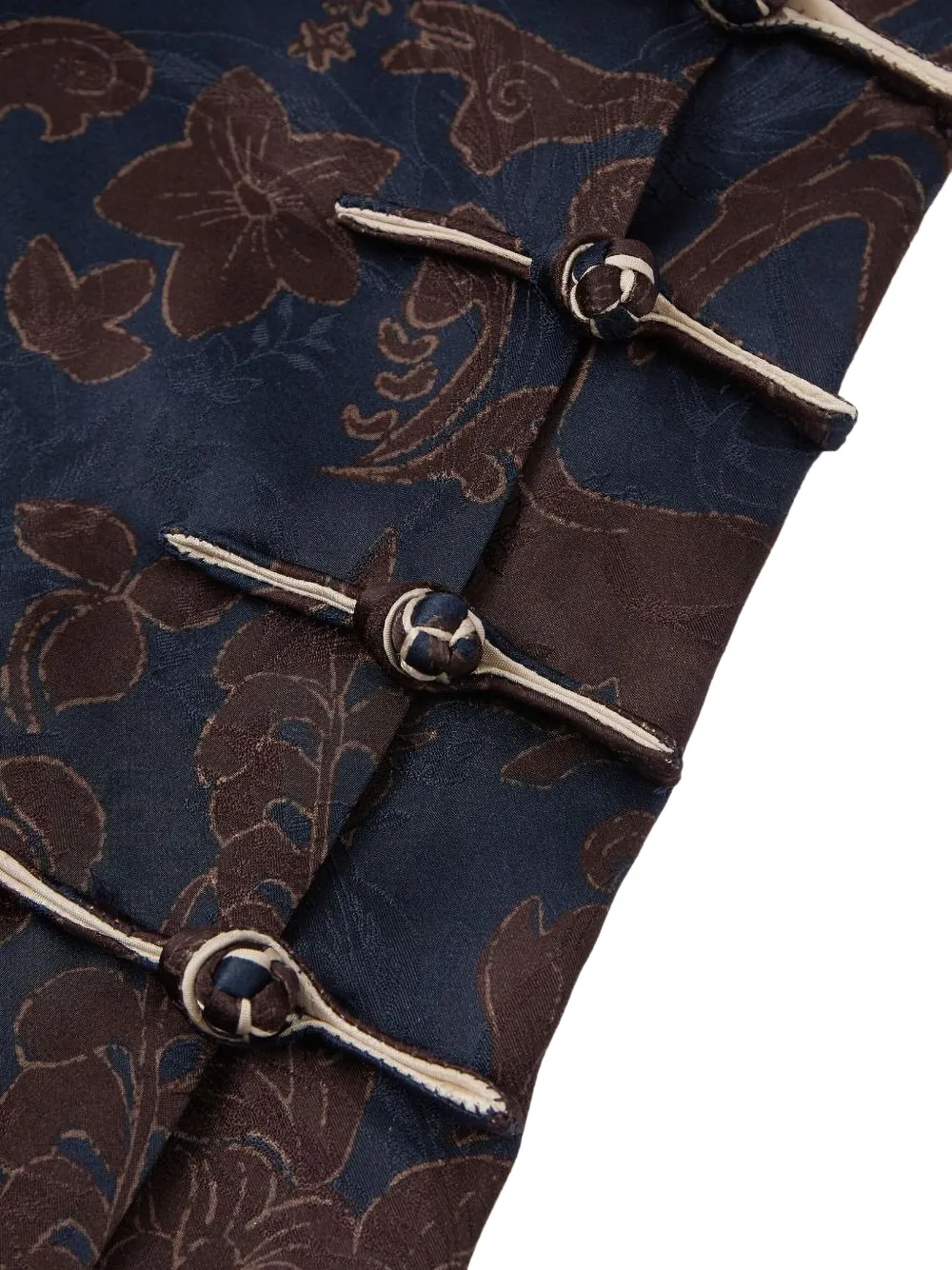 Shanghai Tang Qipao Jacquard Floral-print Dress In Multi