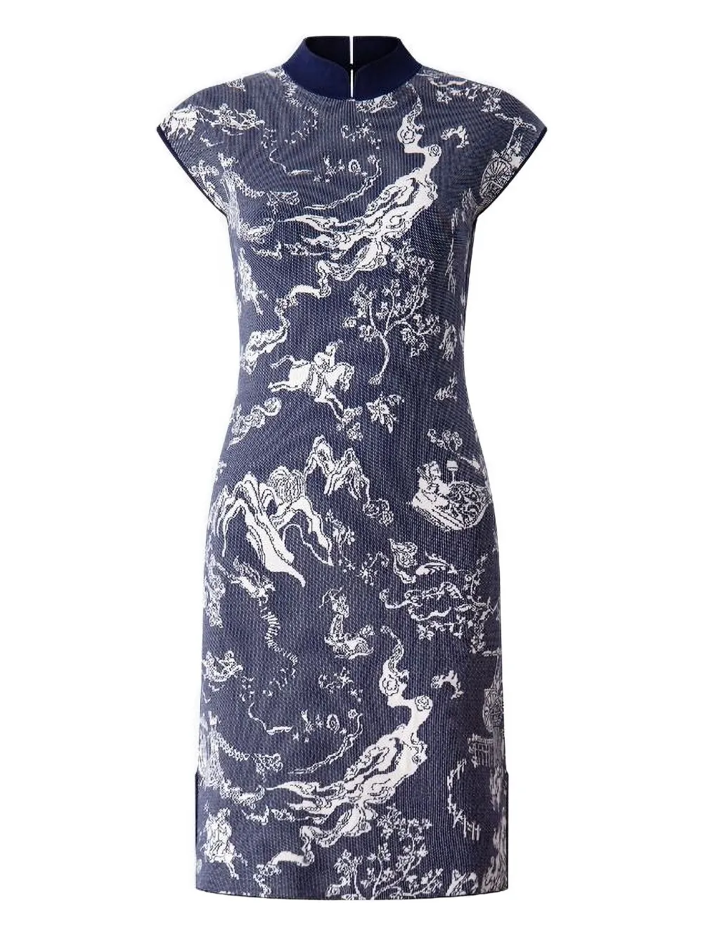 Shanghai Tang jacquard-print qipao dress | Blue | Image 1