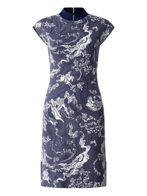 Shanghai Tang jacquard-print qipao dress