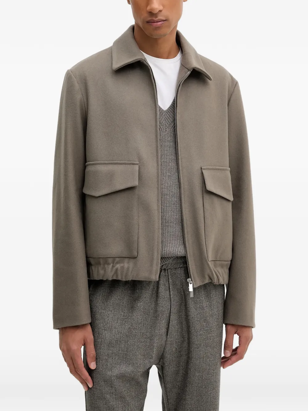 Barena flap-pocket zip-up jacket - Grigio