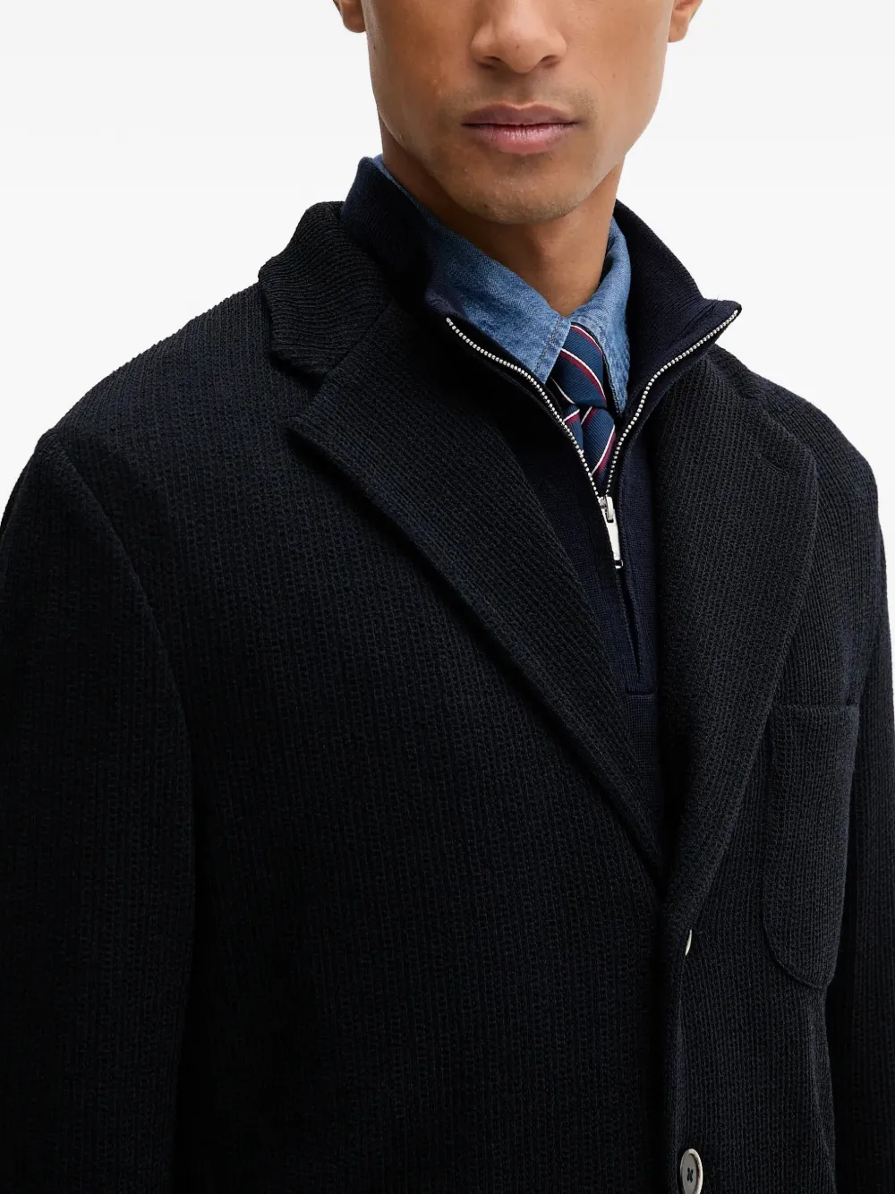 Barena Blazer met enkele rij knopen Zwart