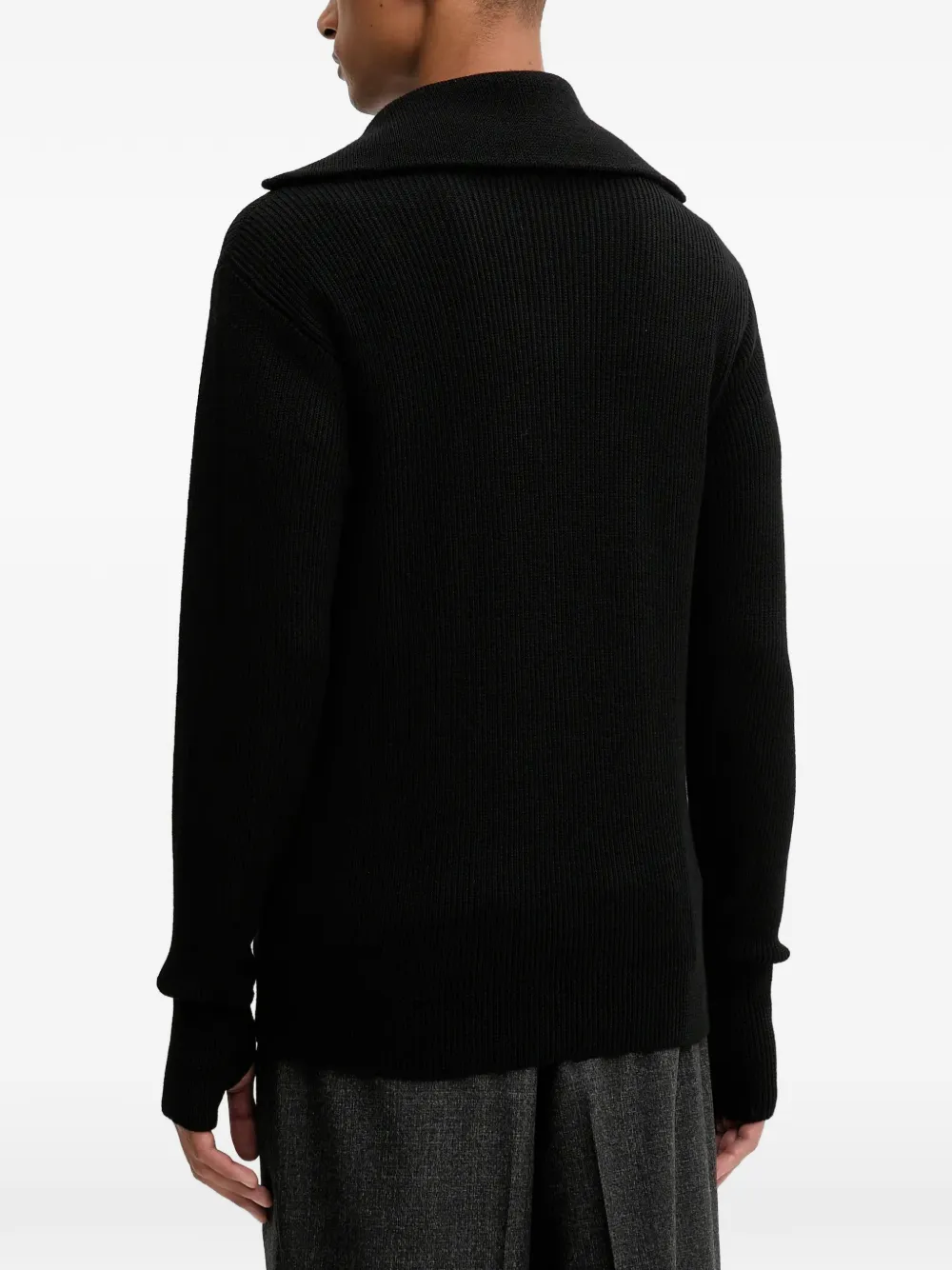  Barena Half-zip Ribbed Sweater - Black 