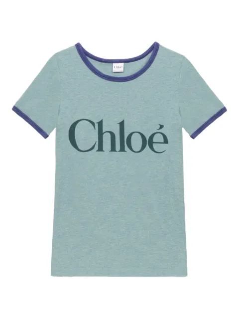 Chloé playera con logo estampado y cuello redondo