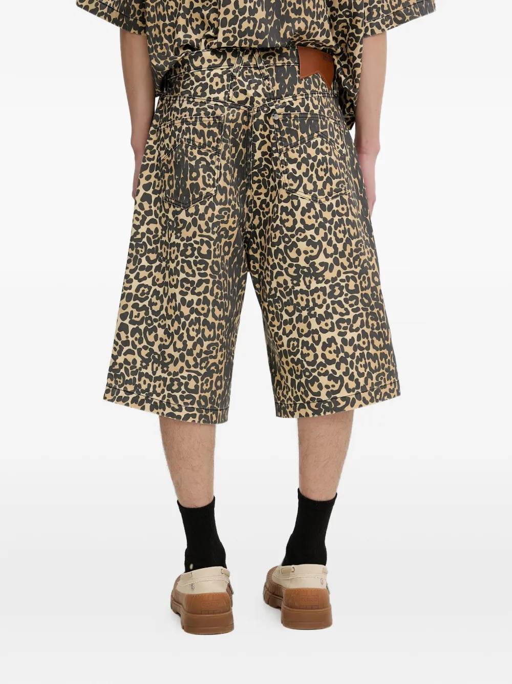 RHUDE Shorts met luipaardprint Bruin