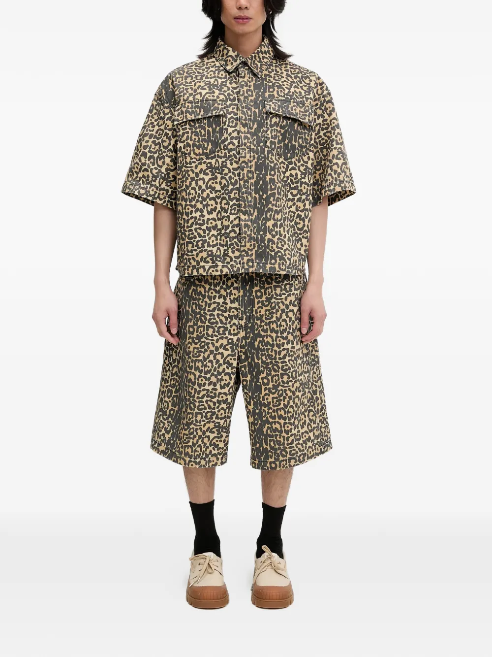 RHUDE leopard-print shorts - Bruin