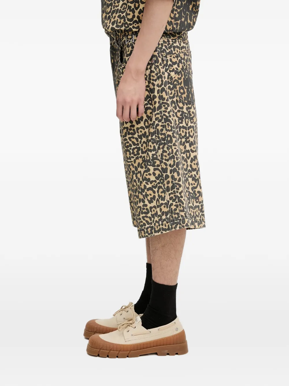RHUDE Shorts met luipaardprint Bruin