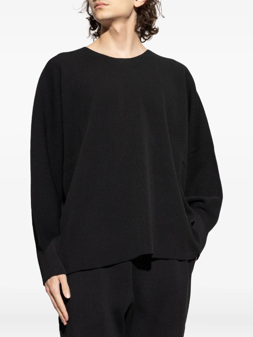 Homme Plissé Issey Miyake Trui met ronde hals Zwart