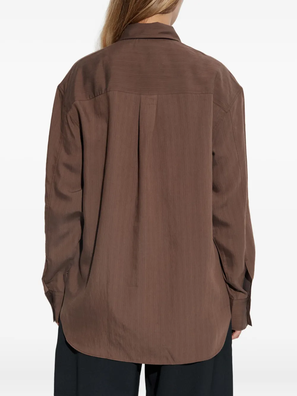 Studio Nicholson Leto gestreepte blouse Bruin