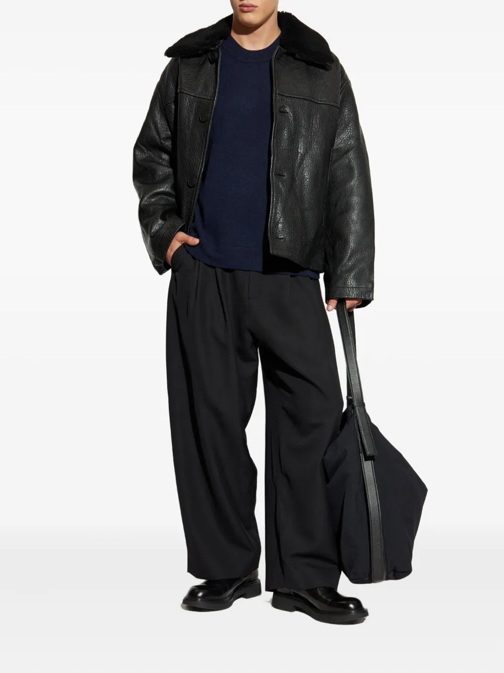 Studio Nicholson textured-leather jacket | Leather Jackets | Image 2