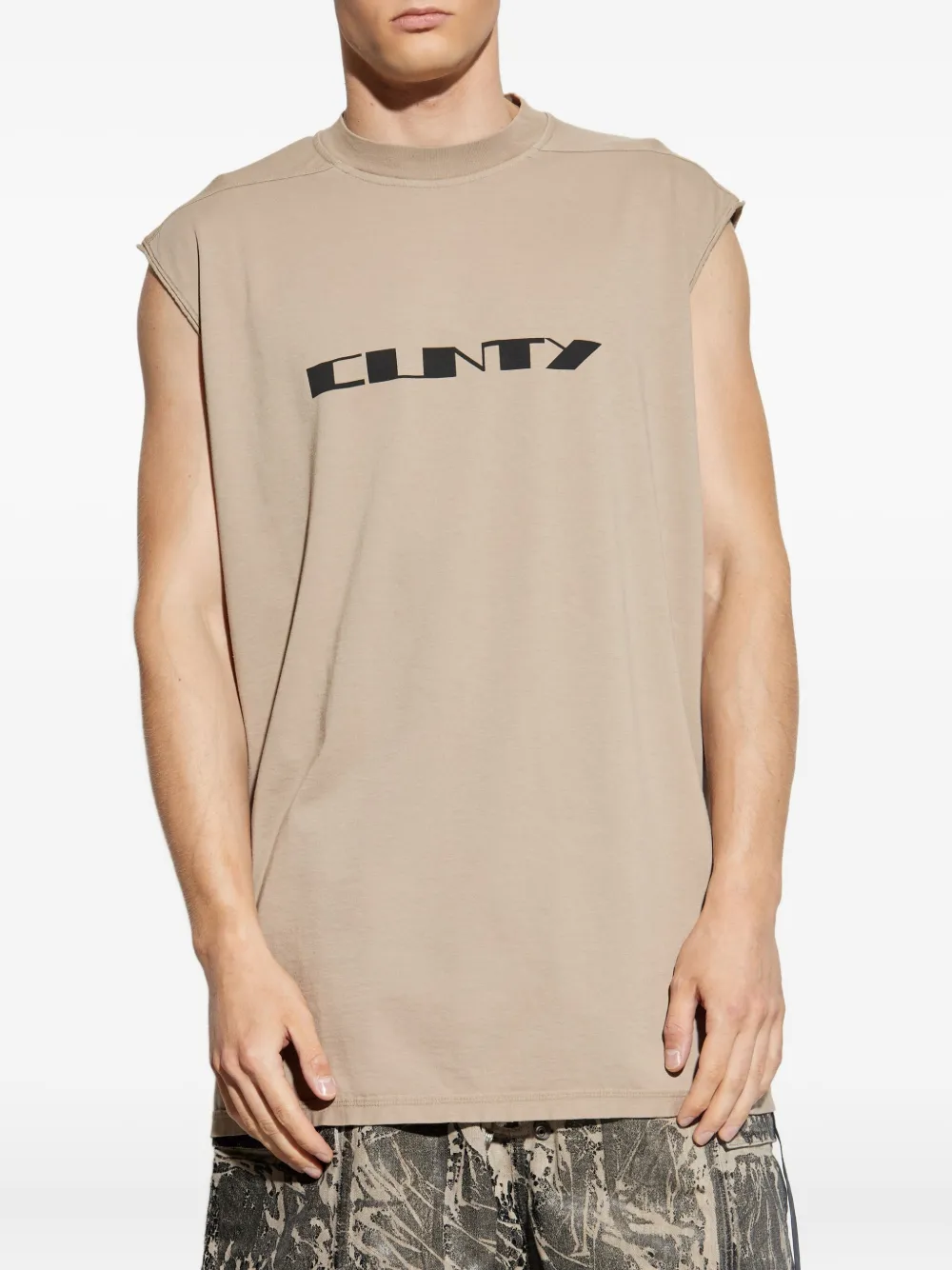 Rick Owens Drkshdw Graphic-print Sleeveless Tank Top In Neutral