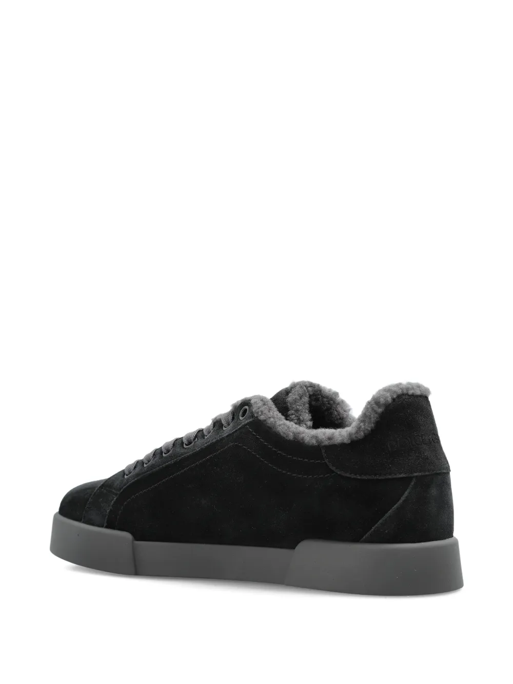 Dolce & Gabbana Logo-detail Suede Trainers In Black