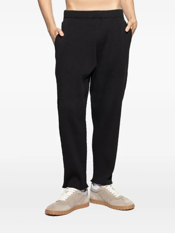 Homme Plissé Issey Miyake Ribbed Trousers | Black | FARFETCH AO