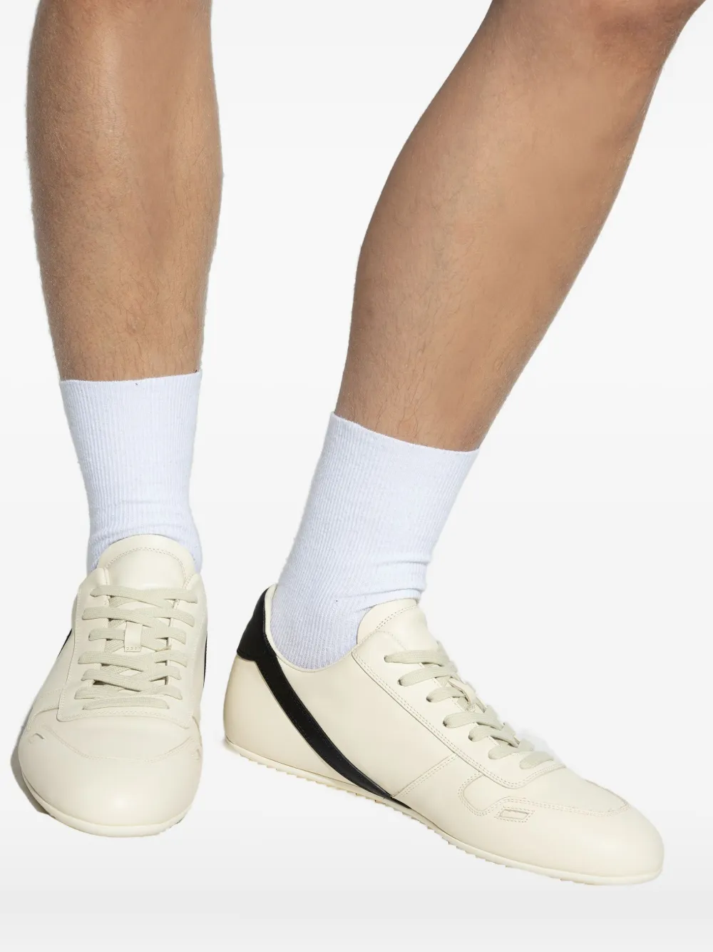 Rick Owens Minimal Sneak leather panel sneakers Neutrals