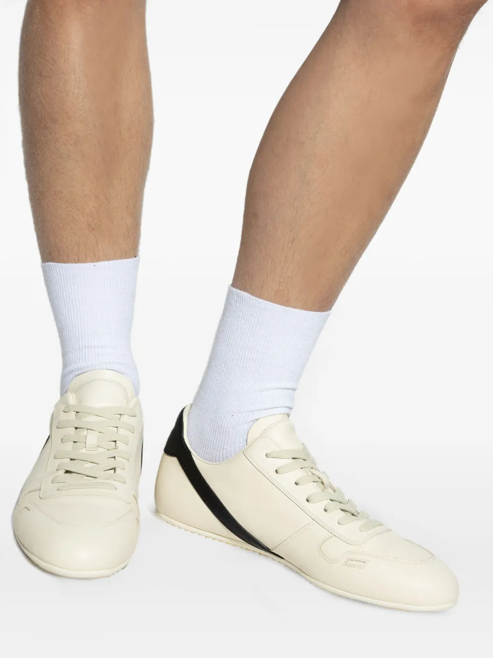 Rick Owens Minimal Sneak sneakers met leren vlak Beige