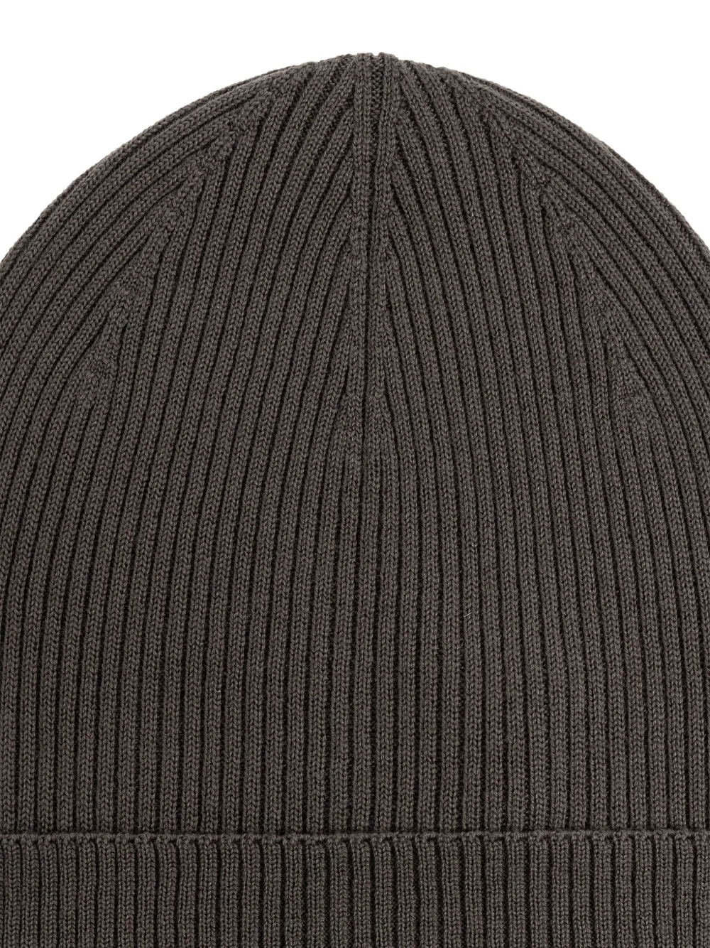 Rick Owens Ribbed Wool Beanie In Brown