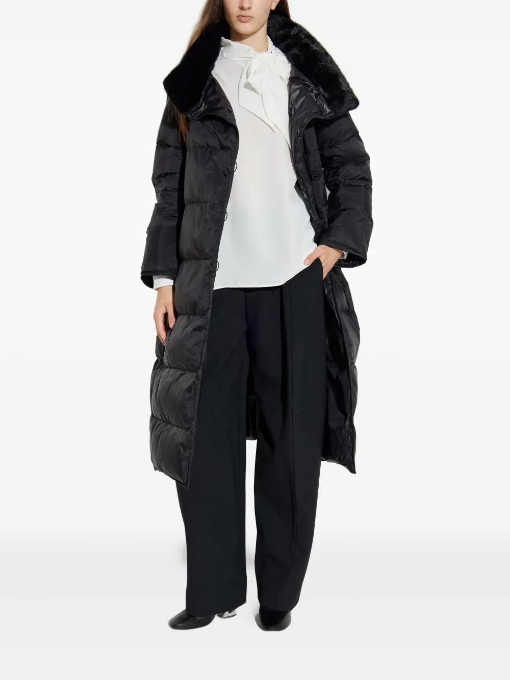 Emporio Armani quilted fur-trimmed coat | Down Jackets | Image 2