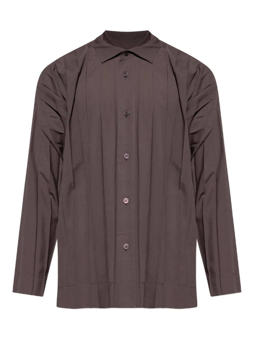 Homme Plissé Issey Miyake Edge プリーツ シャツ - ブラウン Homme Plissé Issey Miyake Edge プリーツ シャツ - ブラウン