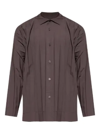 Homme Plissé Issey Miyake Edge プリーツ シャツ | ブラウン