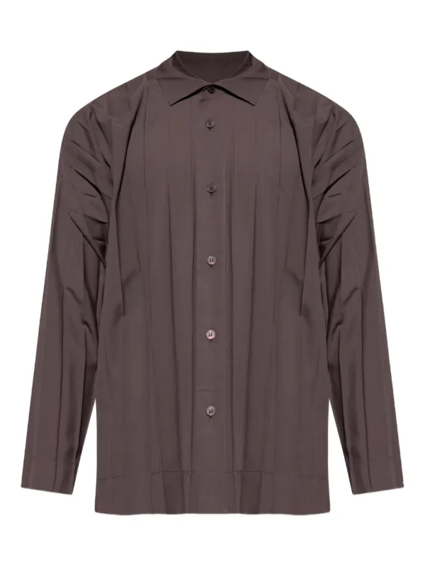 トップス HOMME PLISSE ISSEY MIYAKE JERSEY SHIRT HOMME PLISSÉ ISSEY MIYAKE OCTOBER BASICS Pleated Long-Sleeve