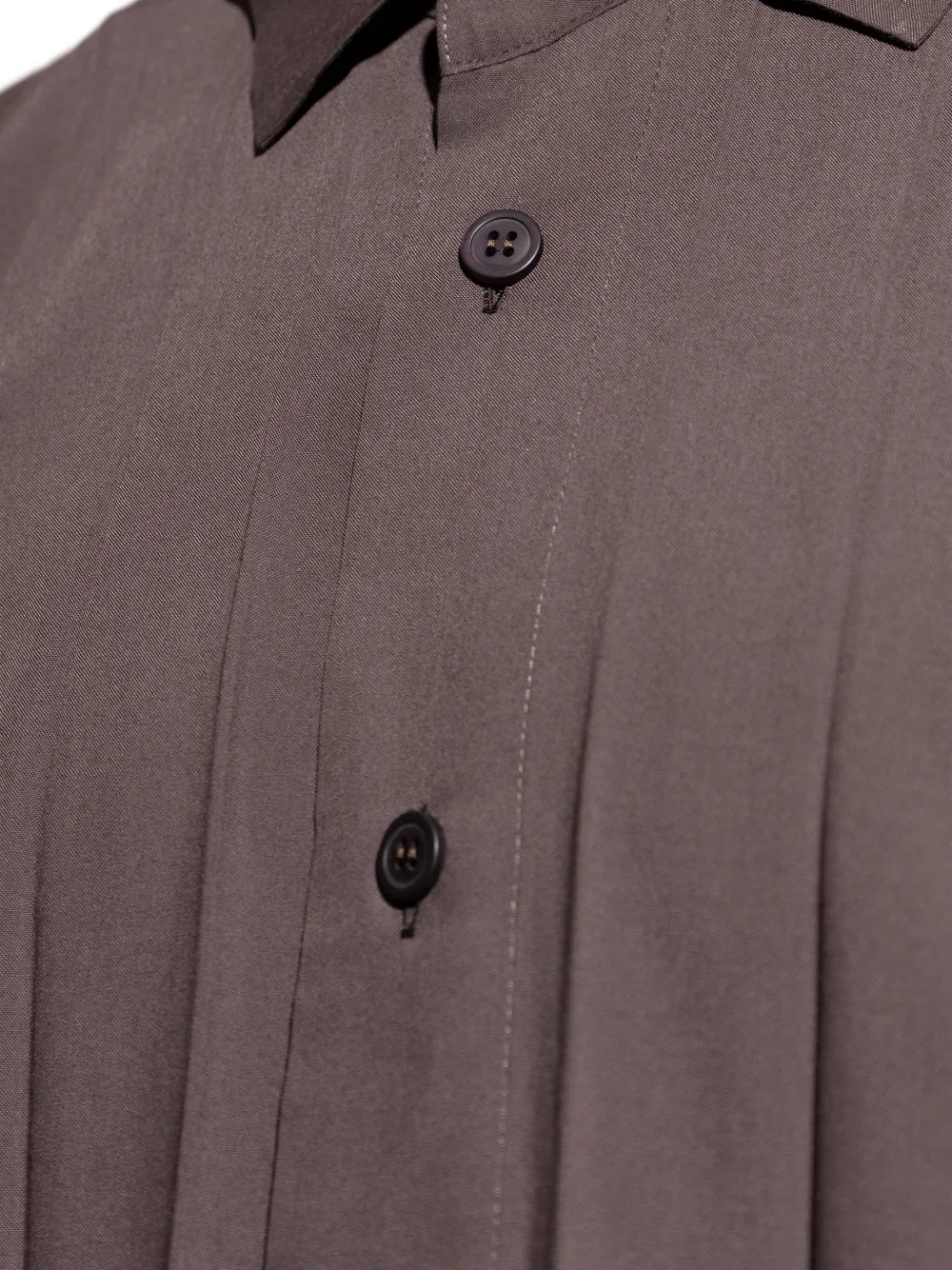 Homme Plissé Issey Miyake Edge geplooid overhemd met lange mouwen Bruin