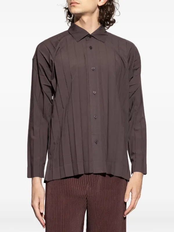 Homme Plissé Issey Miyake Edge プリーツ シャツ | ブラウン
