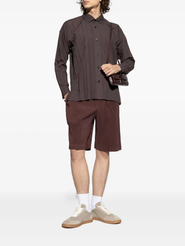 Homme Plissé Issey Miyake Edge プリーツ シャツ | ブラウン