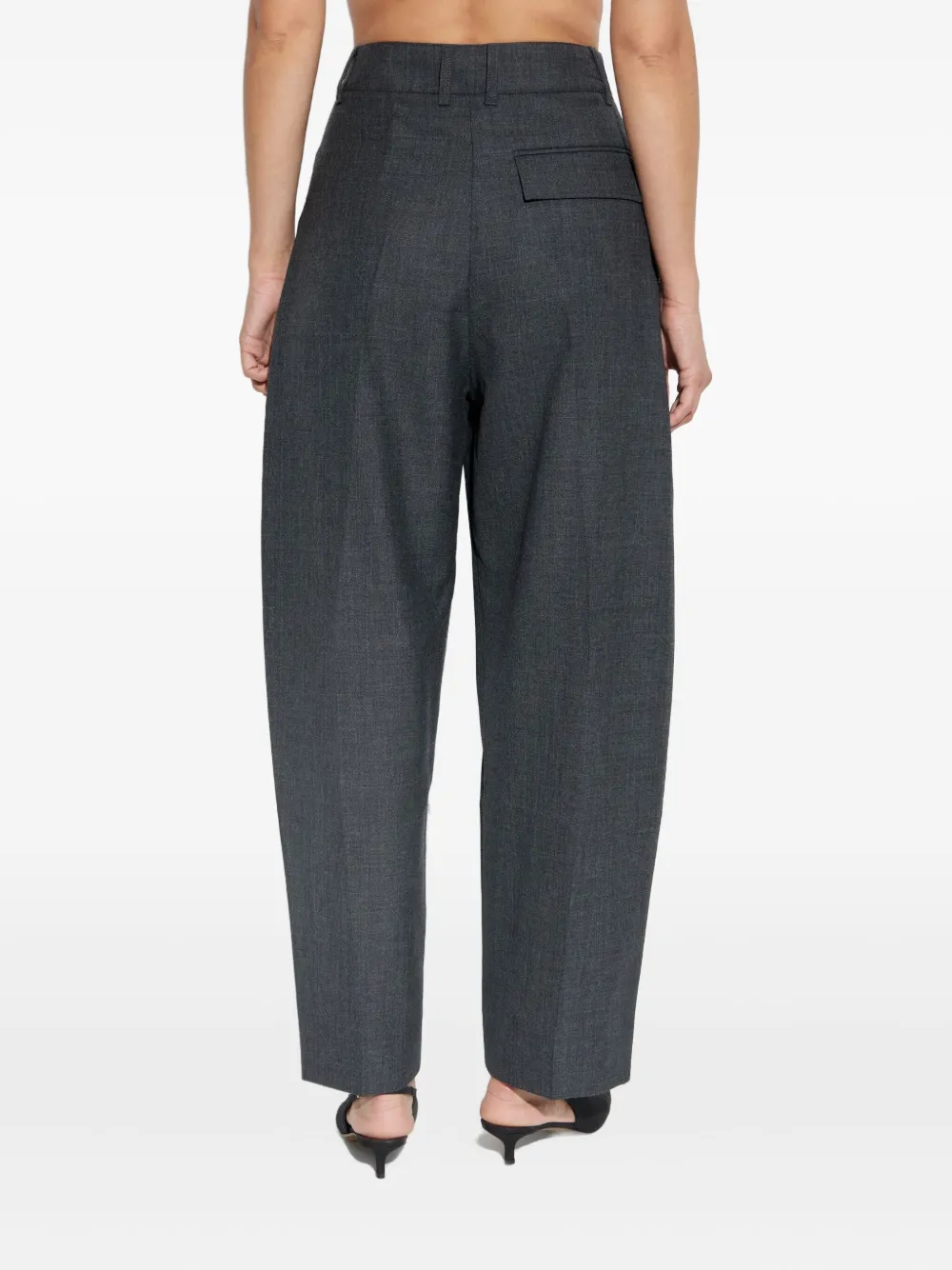 Studio Nicholson Pleated Tapered Wool Trousers In Black