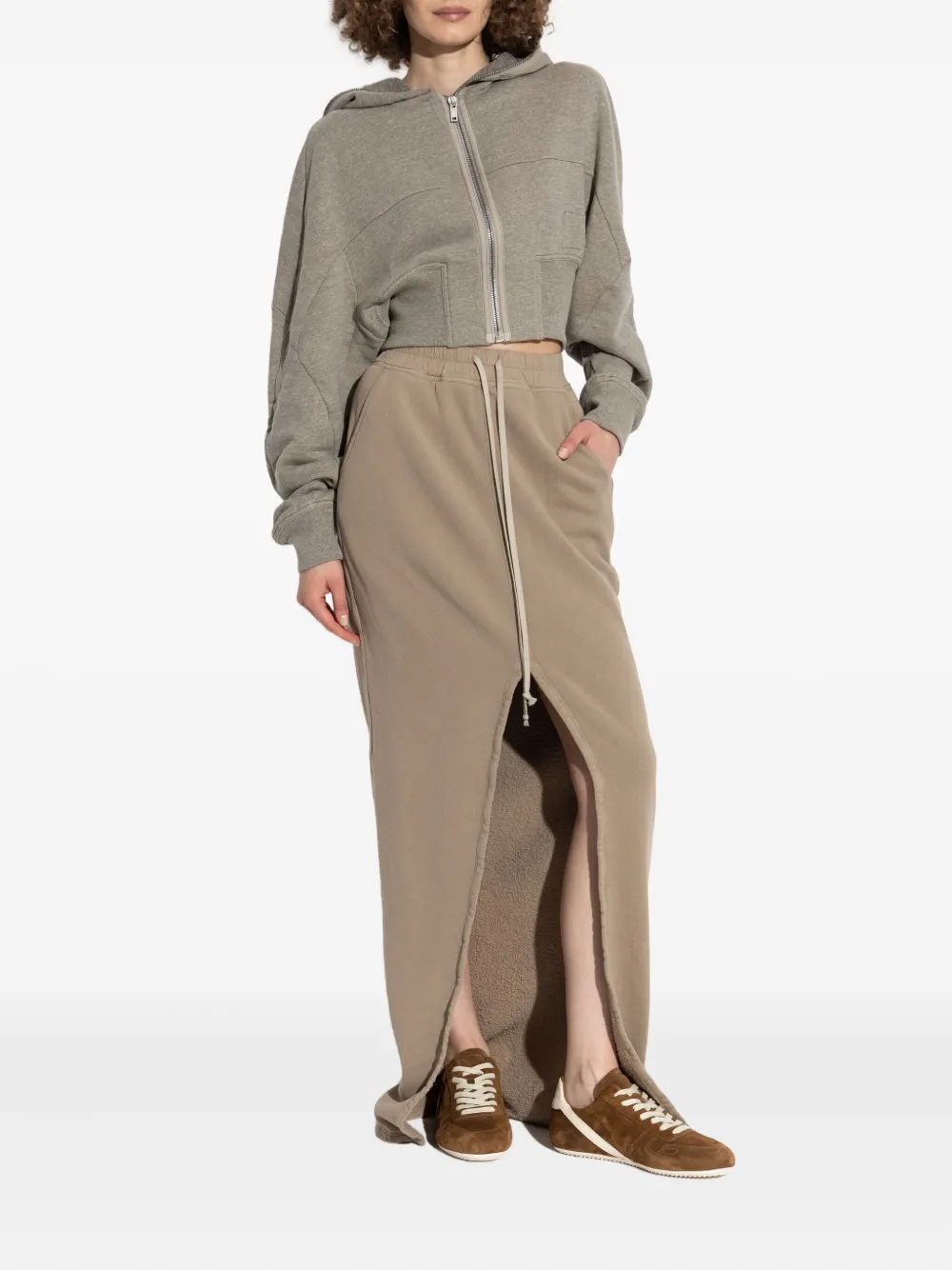 Rick Owens DRKSHDW drawstring-waist cotton skirt - Beige