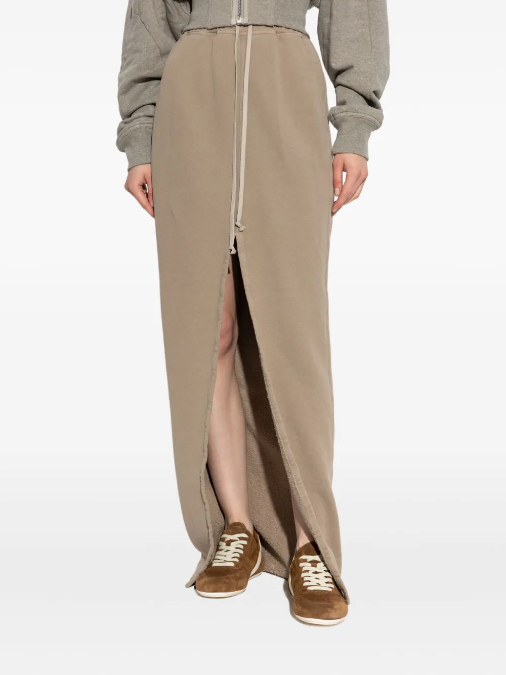 Rick Owens Drkshdw Drawstring-waist Cotton Skirt In Neutral