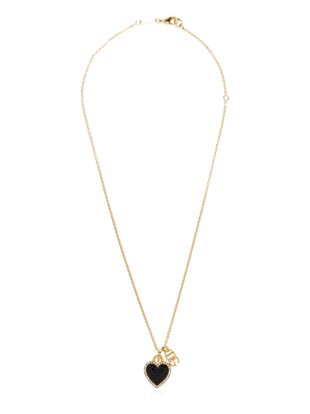 Dolce & Gabbana heart-pendant necklace - ブラック Dolce & Gabbana heart-pendant necklace - ブラック