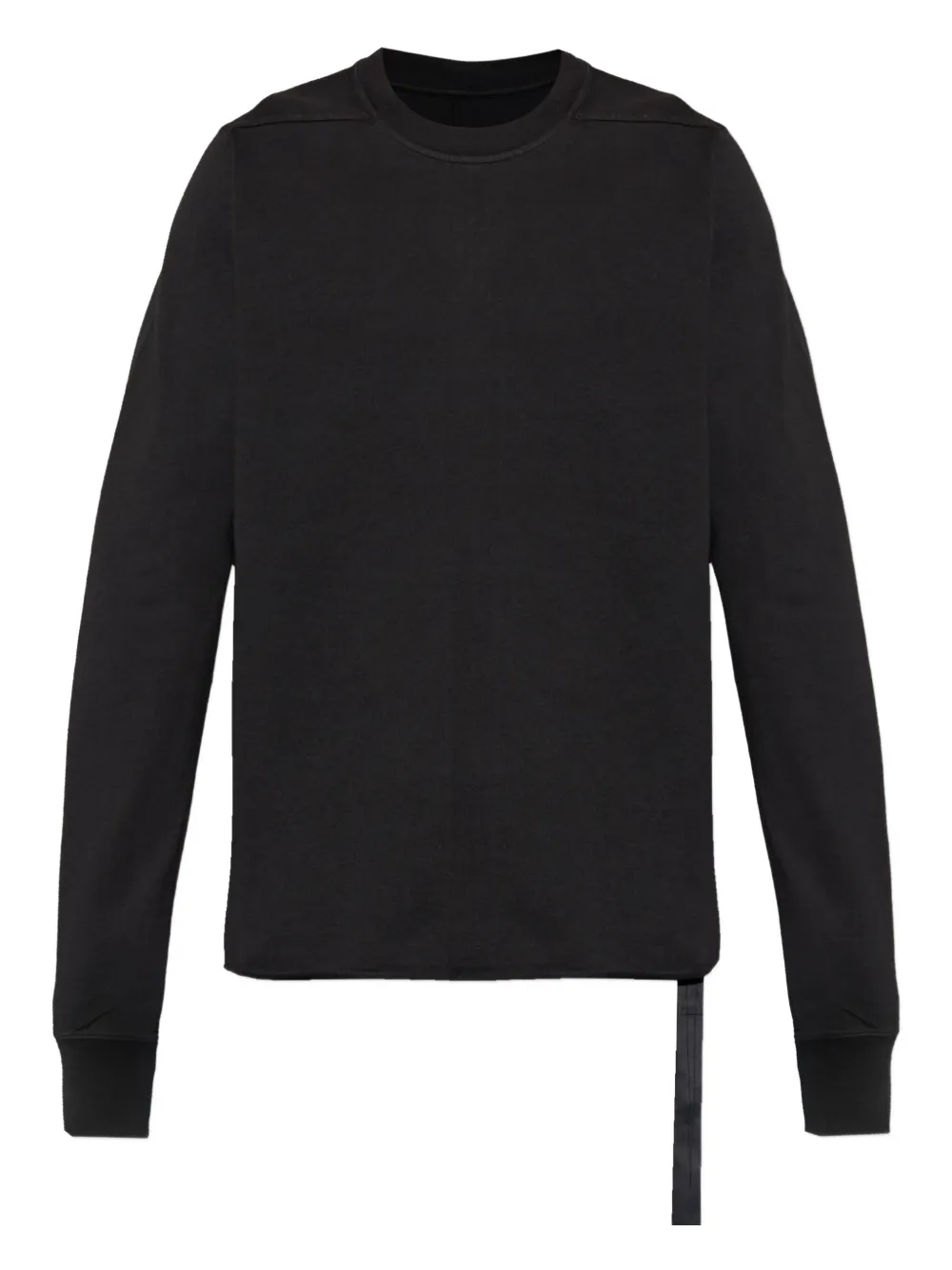 Rick Owens Drkshdw Long Sleeve Crewneck Sweatshirt With Ribbed Cuffs In Black