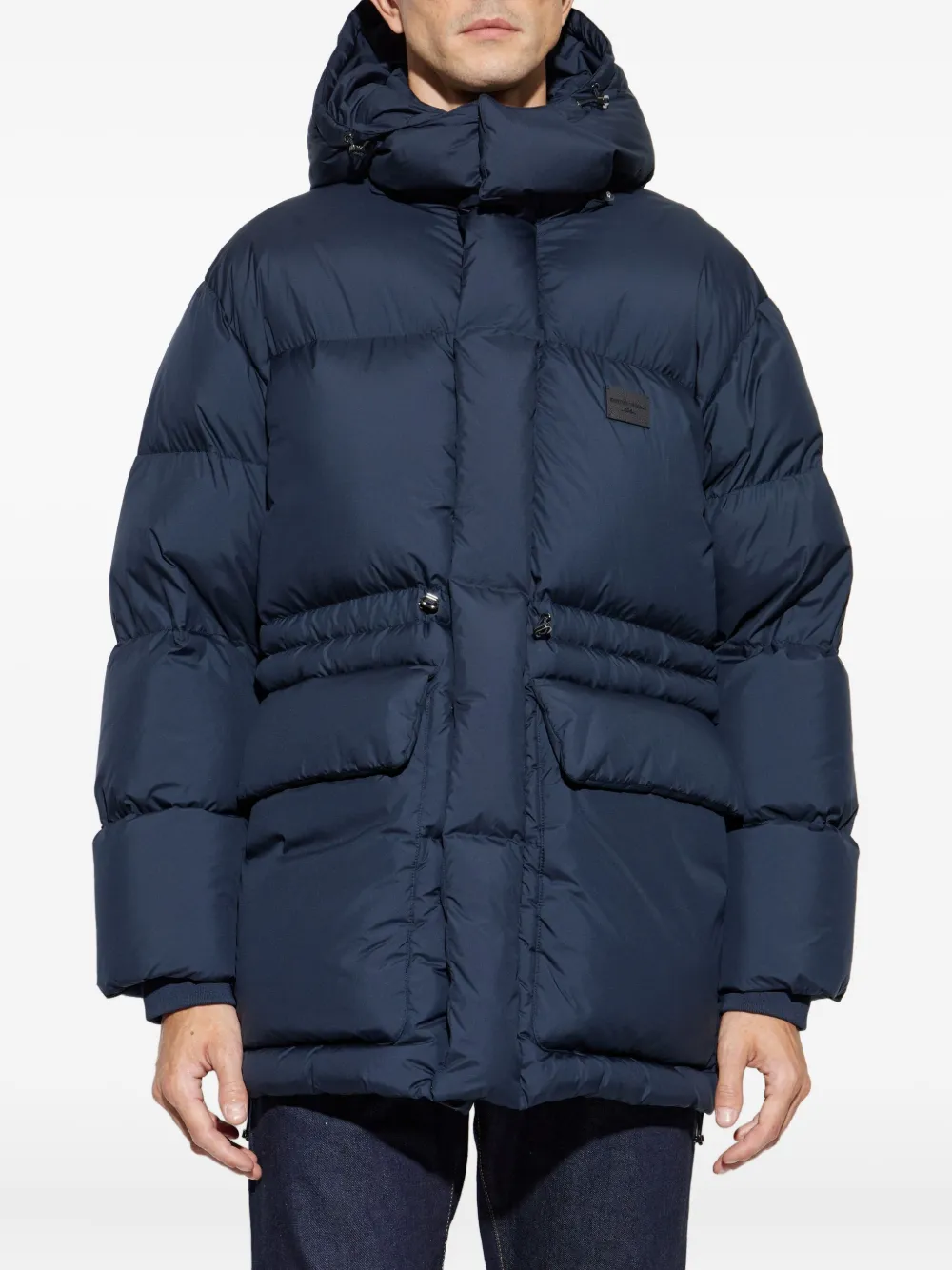 Emporio Armani Donsjack met capuchon Blauw