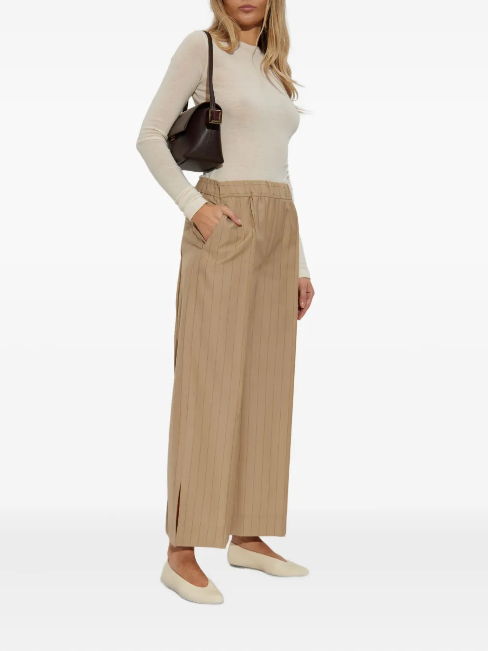 Jil Sander pinstripe elastic-waist trousers - Beige