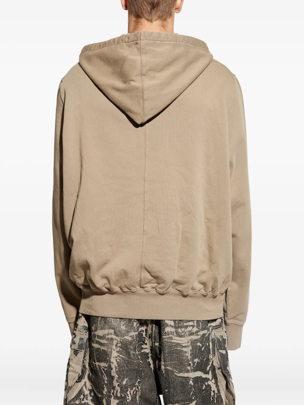 Rick Owens Drkshdw Star-embroidered Drawstring Hoodie In Brown