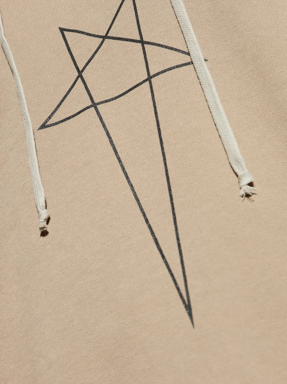 Rick Owens Drkshdw Star-embroidered Drawstring Hoodie In Brown