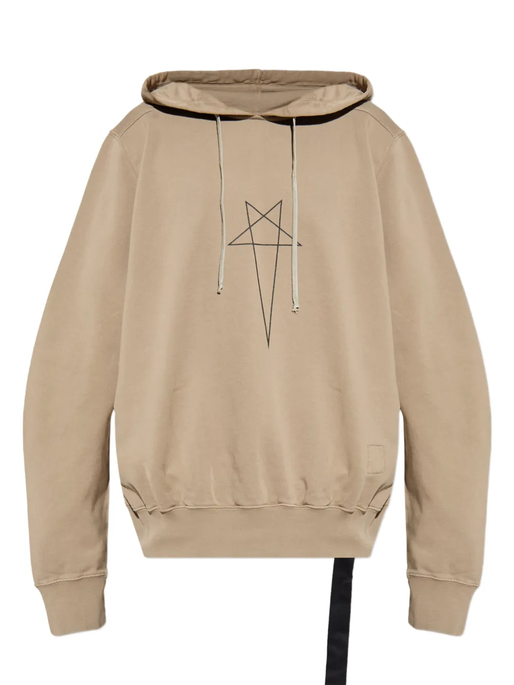 Rick Owens DRKSHDW star-embroidered drawstring hoodie | Brown | Image 1