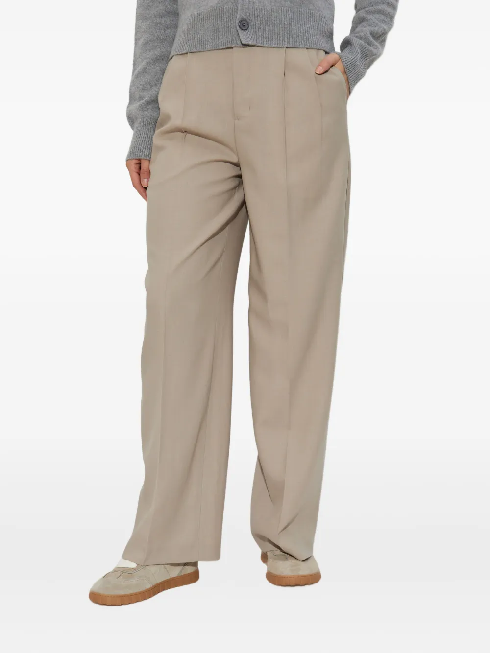 Ami Alexandre Mattiussi Pleated Buckle-fastening Trousers In Gray