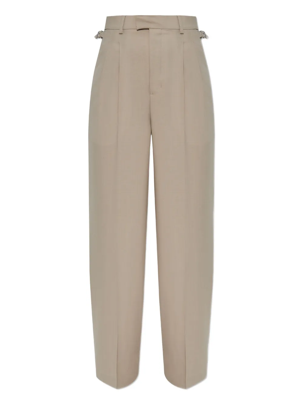Ami Alexandre Mattiussi Pleated Buckle-fastening Trousers In Gray