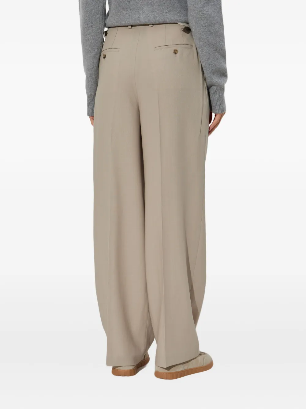 Ami Alexandre Mattiussi Pleated Buckle-fastening Trousers In Gray