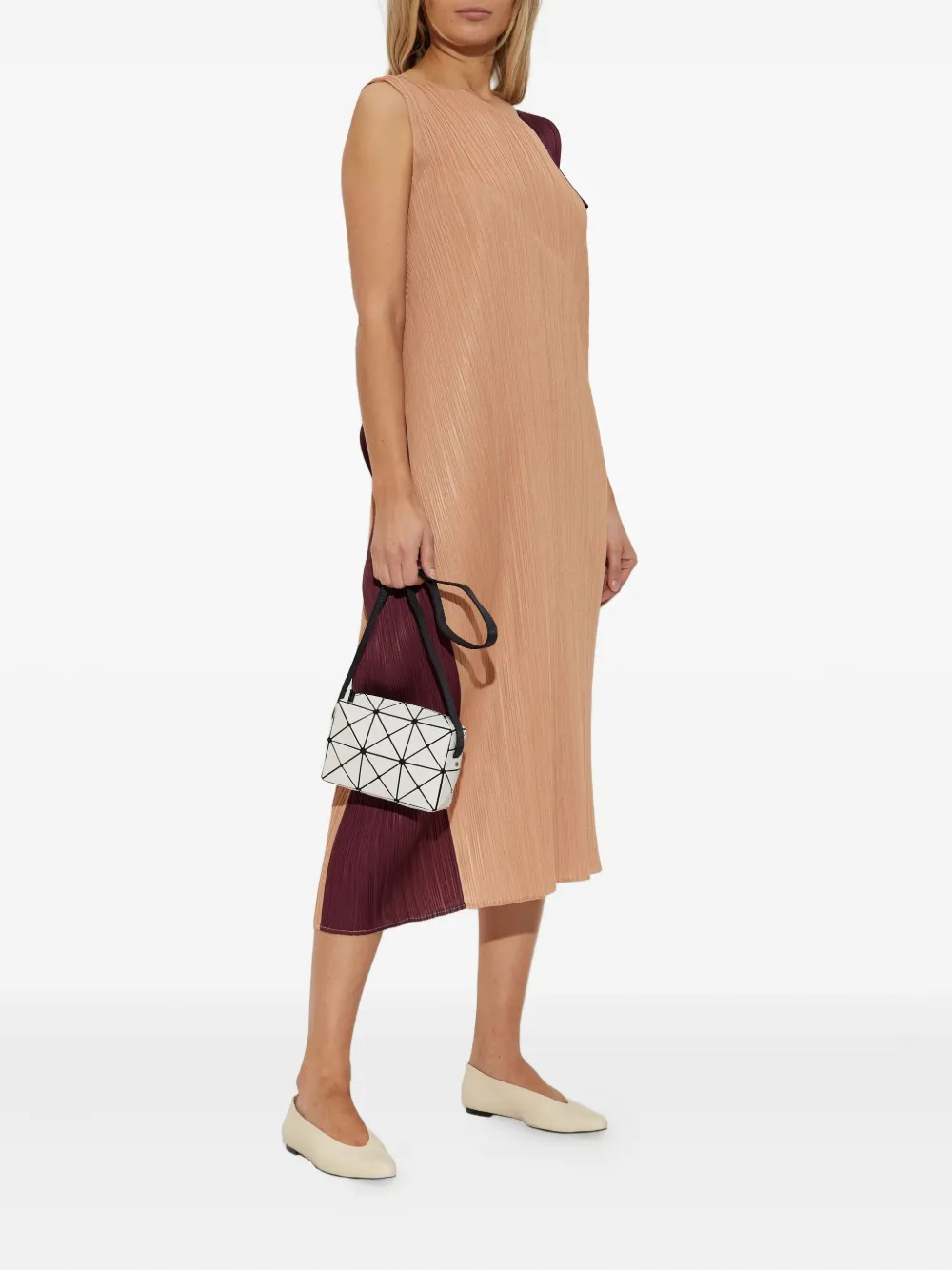 Pleats Please Issey Miyake Asymmetrische jurk Oranje