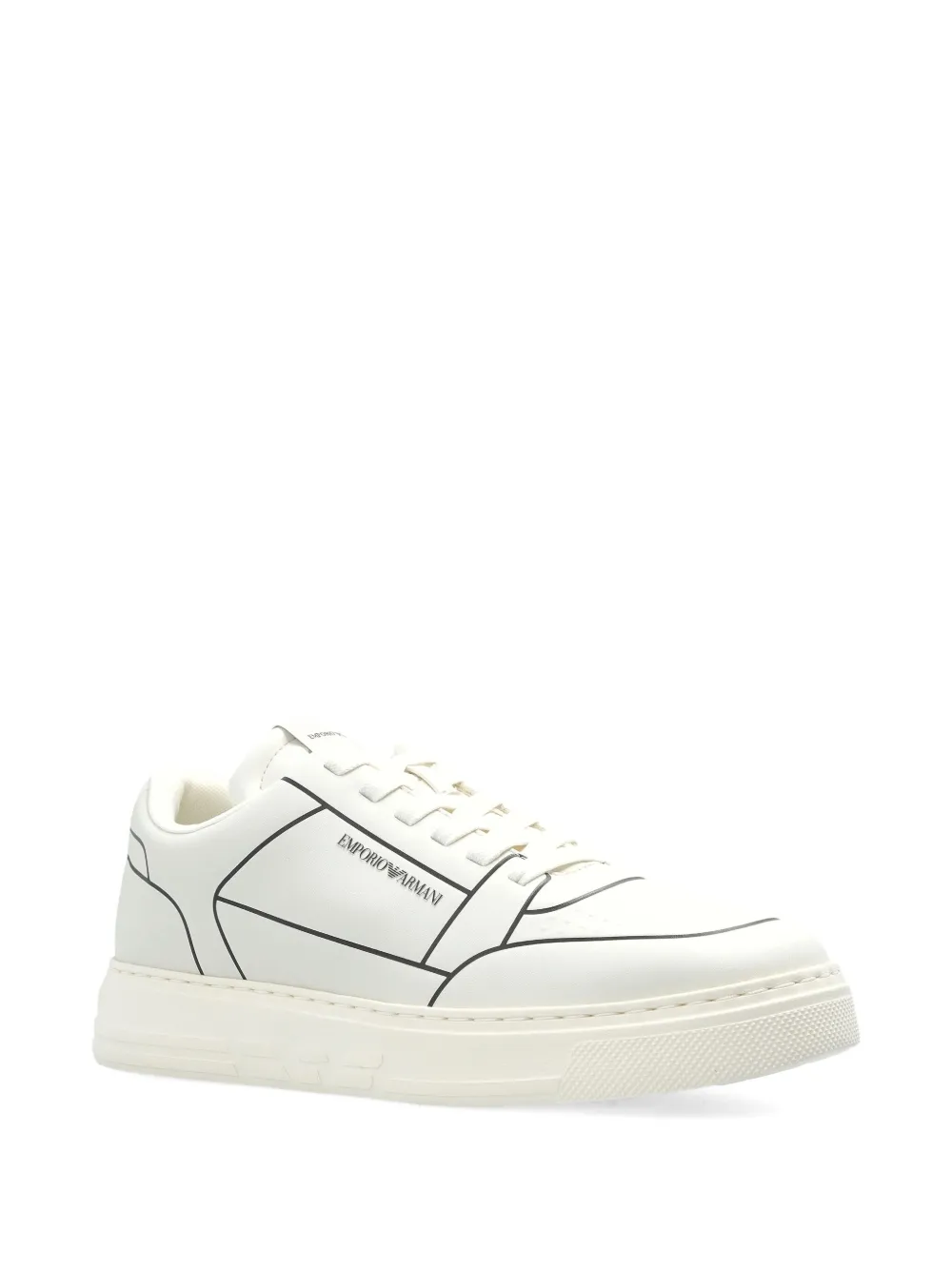 Emporio Armani outline-print sneakers White