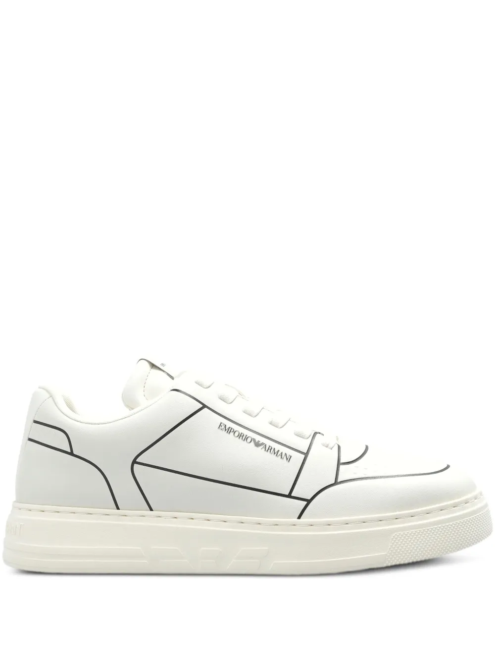 Emporio Armani outline-print sneakers White