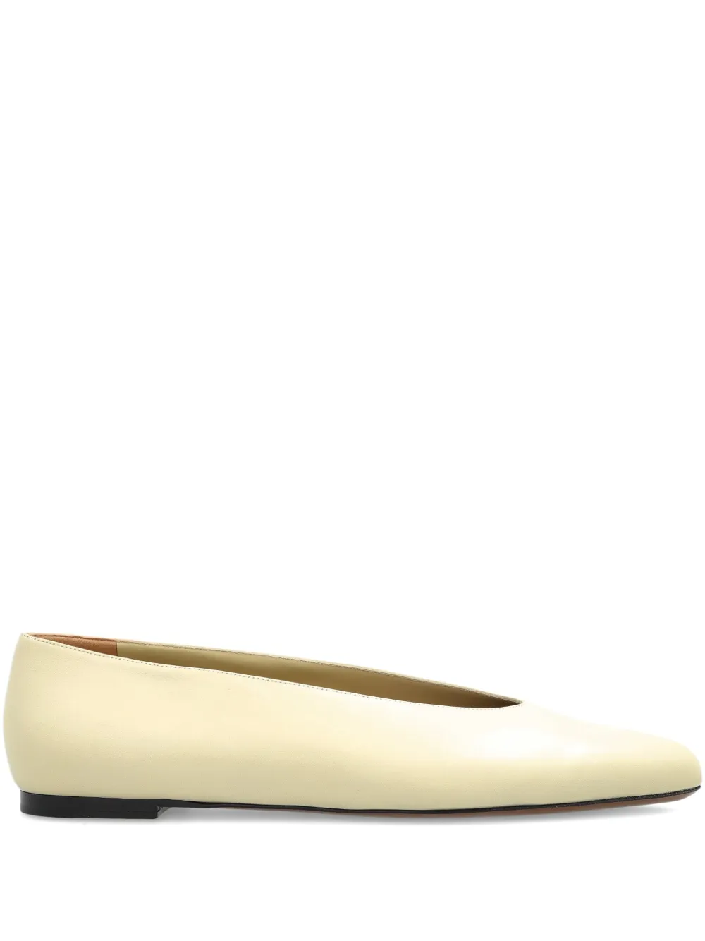 Neous Beid Pointed-toe Leather Ballet Flats In White