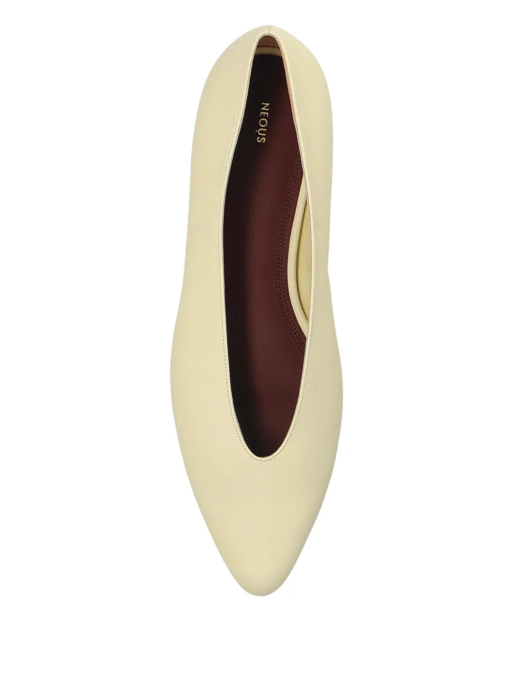 Neous Beid Pointed-toe Leather Ballet Flats In White