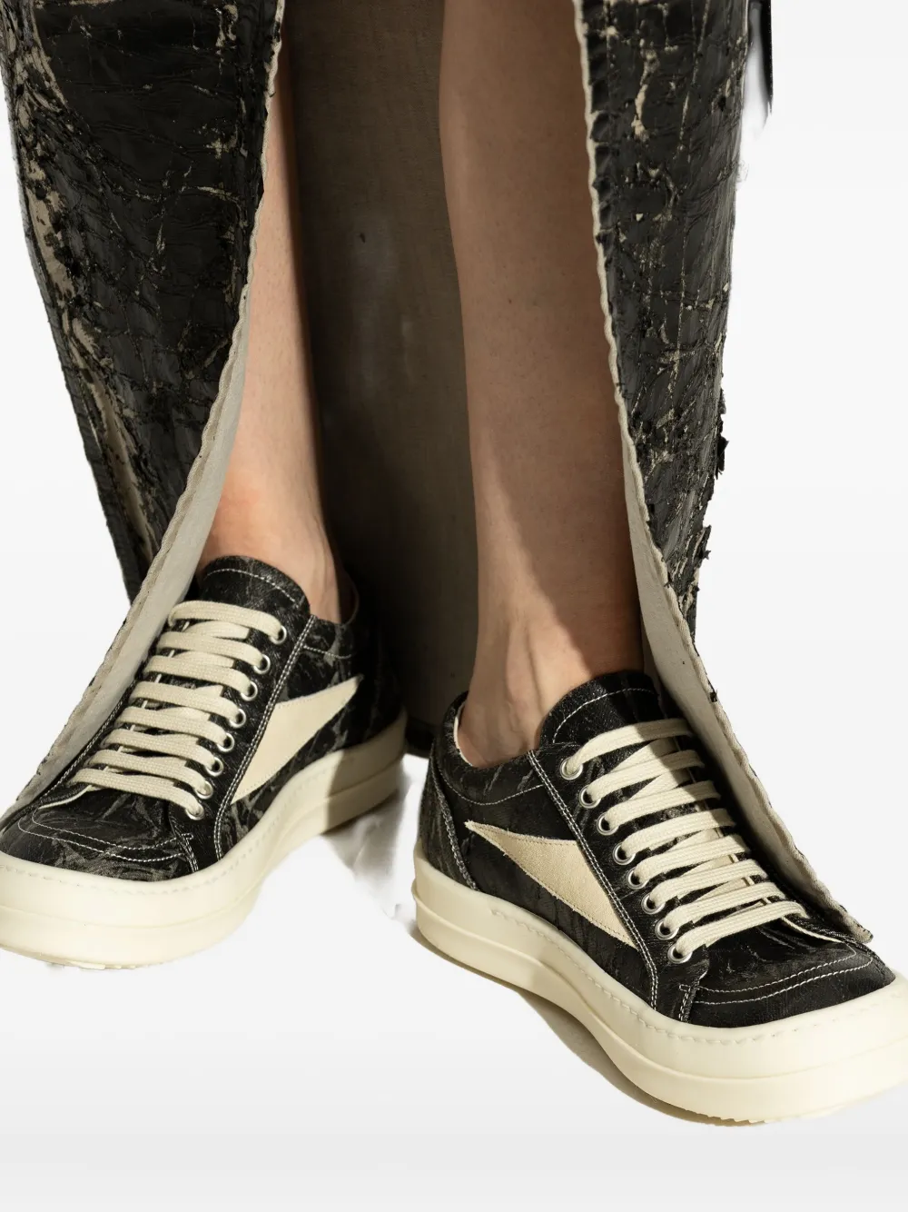 Rick Owens DRKSHDW Vintage Sneaks panelled lace-up sneakers Black