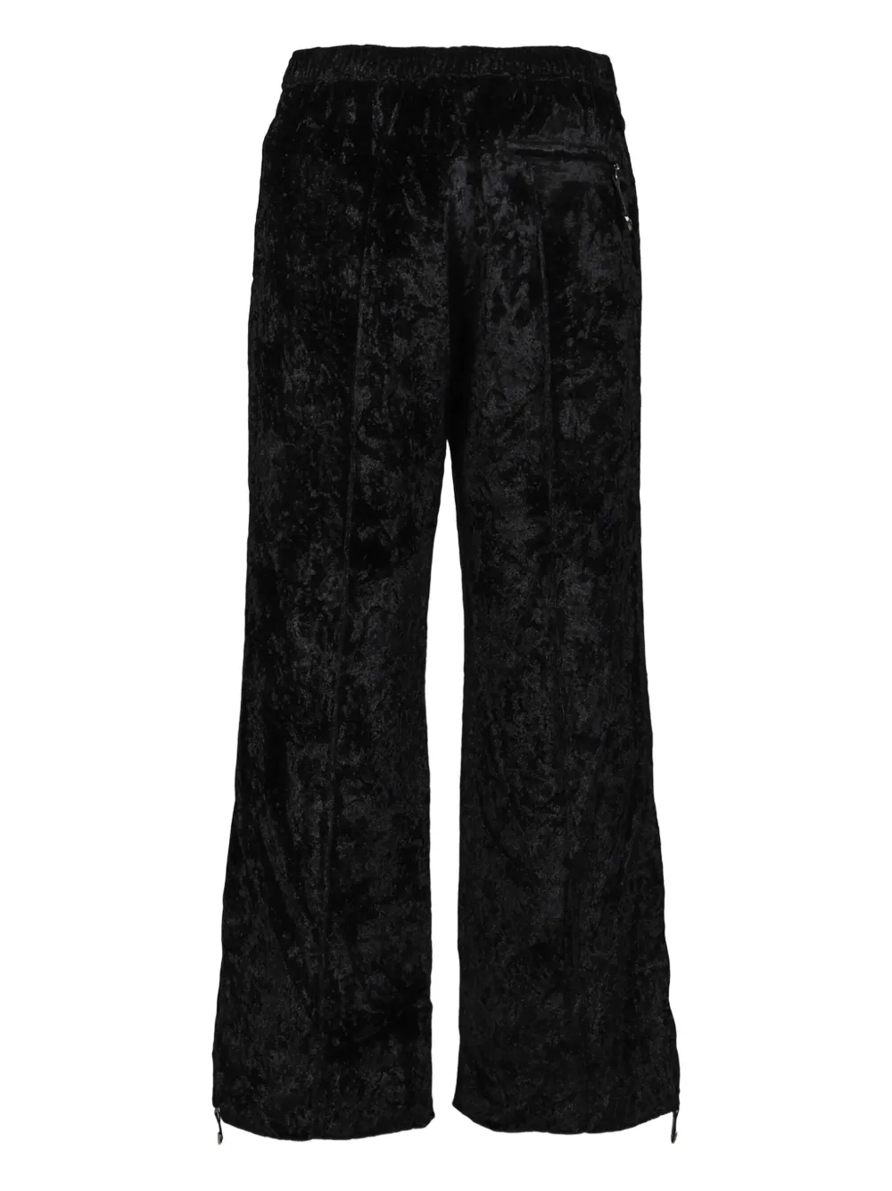 Toga Pulla Straight broek met fluwelen textuur en detail op de achterzijde - Zwart