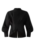 Shanghai Tang mock-neck balloon-sleeve top - Black