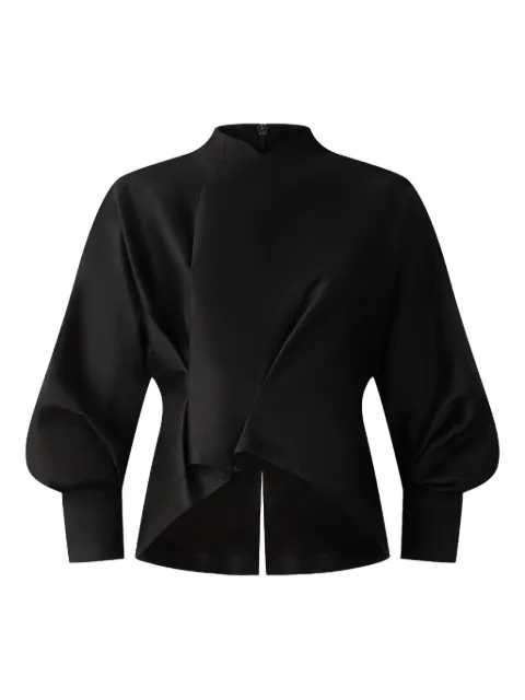 Shanghai Tang mock-neck balloon-sleeve top