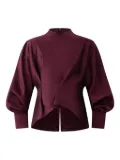 Shanghai Tang mock-neck balloon-sleeve top - Purple